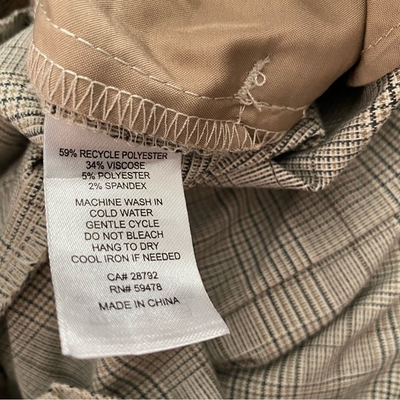 Joie Grey Plaid Tie Waist Straight Leg Trousers - Picture 12 of 12